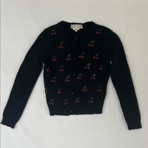 Bonpoint Jonia Cashmere Beaded Cherry Cardigan